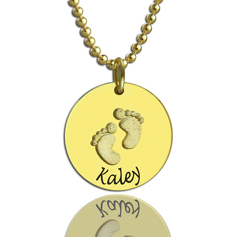 Personalised Baby Feet Necklace with 1 Name 1 Birthstone Heart Necklace |  Your Jewellery Shop NZ