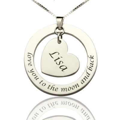 Custom Promise Necklace with Name  Phrase Sterling Silver
