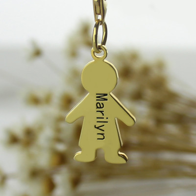 Personalized Boy Pendant Necklace With Name 18ct Gold