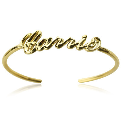 Personalized 18ct Gold Name Bangle Bracelet