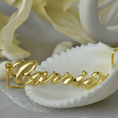 Personalized 3D Carrie Name Necklace 18ct Gold Plating