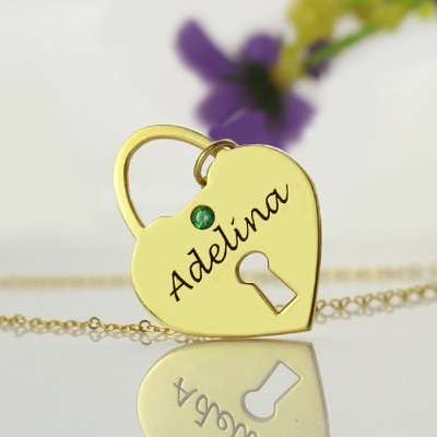 I Love You Heart Lock Keepsake Necklace With Name 18ct Gold