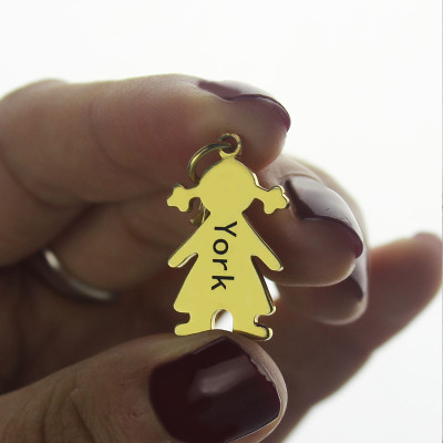 Personalized Baby Girl Pendant Necklace With Name Gold Plated Silver
