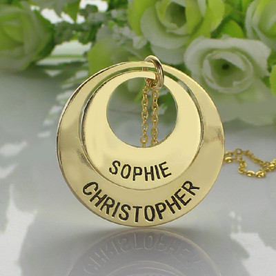 Engraved Ring 18ct Gold Mother Necklace