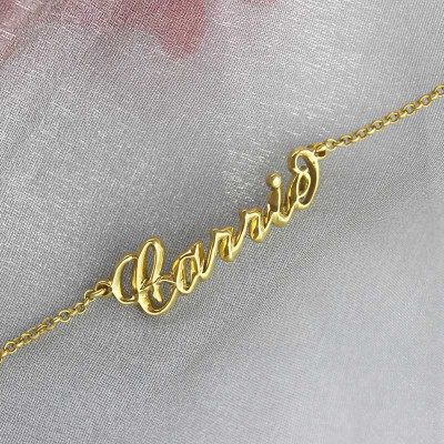 Custom Women's Name Bracelet 18ct Gold