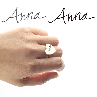 Personalized Signature Ring Handwriting Sterling Silver