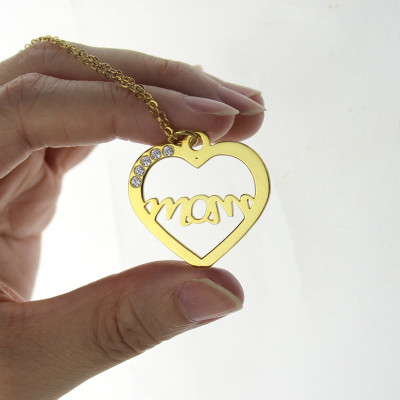 Mothers Heart Necklace With Birthstone 18ct Gold 