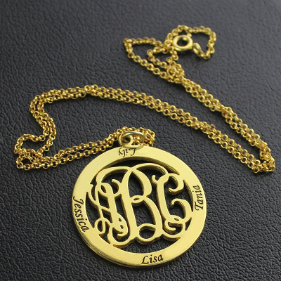 Family Monogram Name Necklace In 18ct Gold