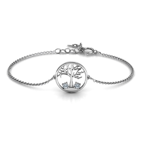 Personalized 1 - 4 Stone Family Tree Bracelet 