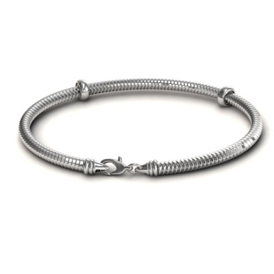 Personalized Silver Snake Bracelet