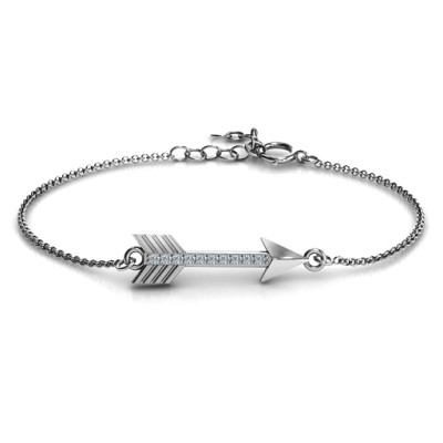 Personalized Arrow Bracelet with Accent Stones 