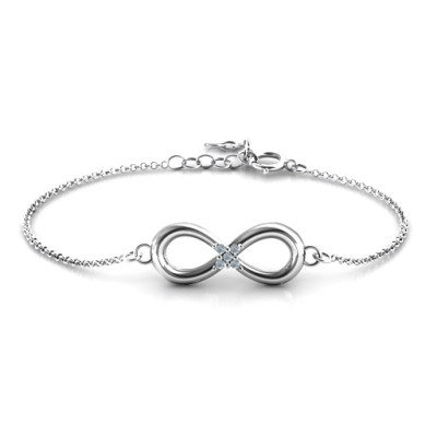 Personalized Classic Infinity With Centre Accents Bracelet