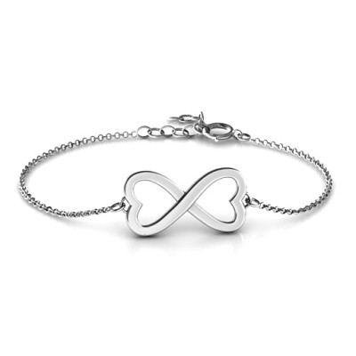 Personalized Double Heart Infinity Bracelet