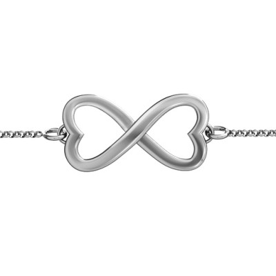 Personalized Double Heart Infinity Bracelet