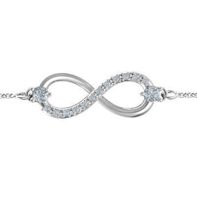 Personalized Double Stone Infinity Accent Bracelet 