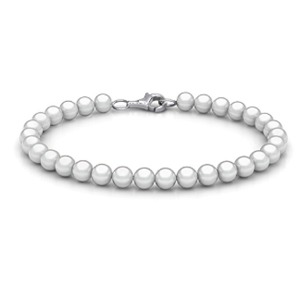 Personalized Freshwater Pearl Bracelet with Silver Clasp