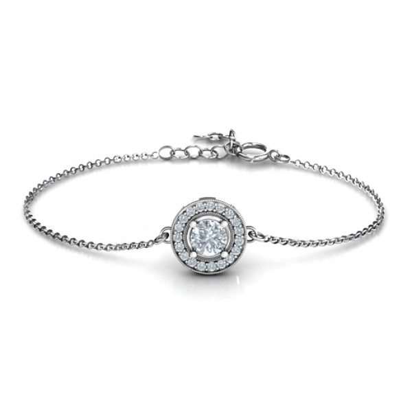 Personalized Halo and Accents Bracelet