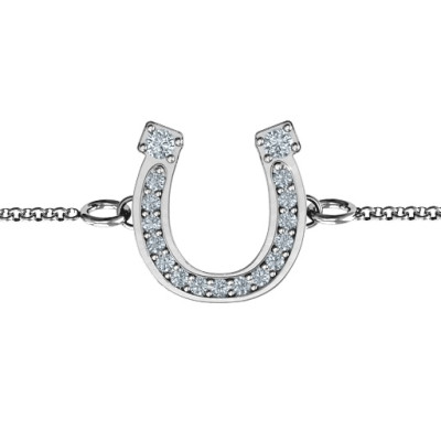 Horseshoe Bracelet with Two Stones and Accents 