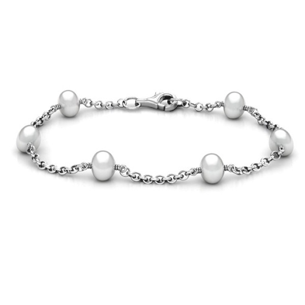 Personalized Linked Freshwater Pearl Bracelet