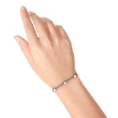 Personalized Linked Freshwater Pearl Bracelet