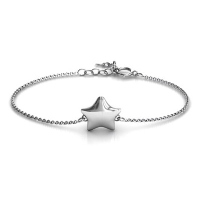 Personalized Sterling Silver Lucky Star Bracelet