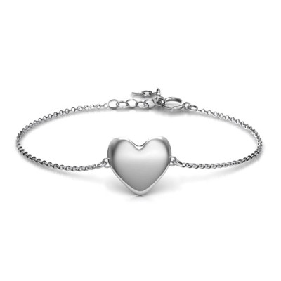 Personalized Sterling Silver Sweet Heart Bracelet