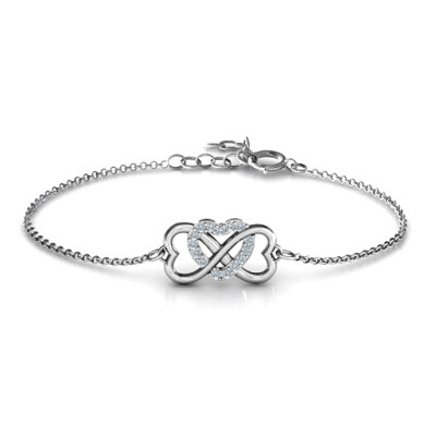 Personalized Triple Heart Infinity Bracelet