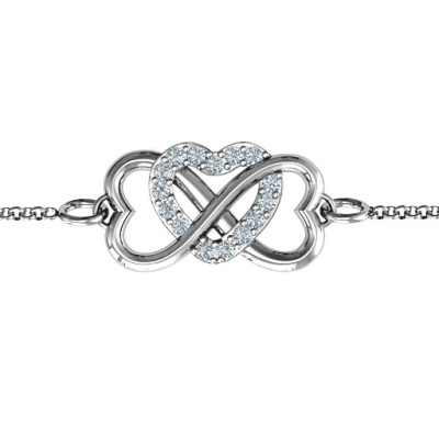 Personalized Triple Heart Infinity Bracelet