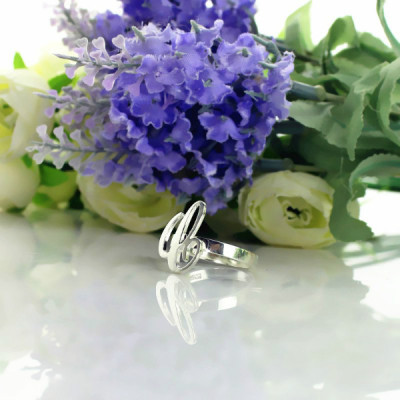 Personalized Carrie Initial Letter Ring Sterling Silver