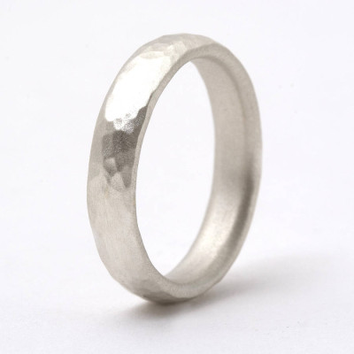 Thin Sterling Silver Hammered Ring
