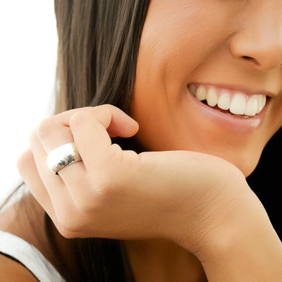 Chunky Sterling Silver Rounded Hammered Ring