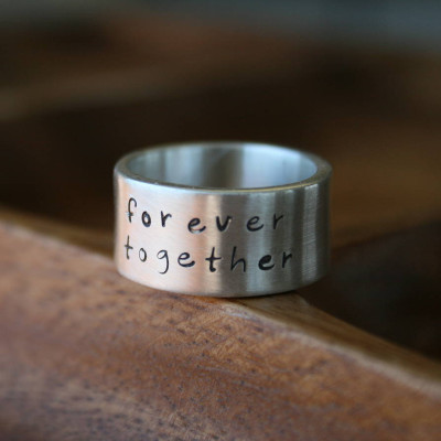 Personalized Between Us Mens Silver Ring