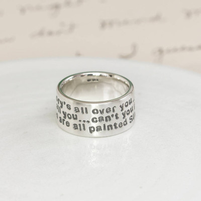 Personalized Sterling Silver Message Ring