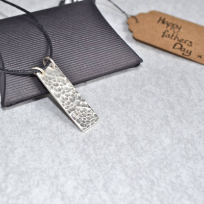 Dads Silver Hidden Message Necklace