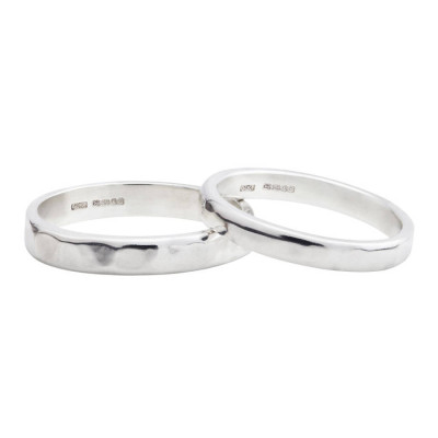 Sterling Silver D Shape Wedding Band