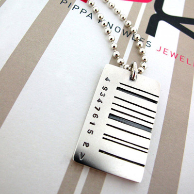 Wide Barcode Tag Pendant
