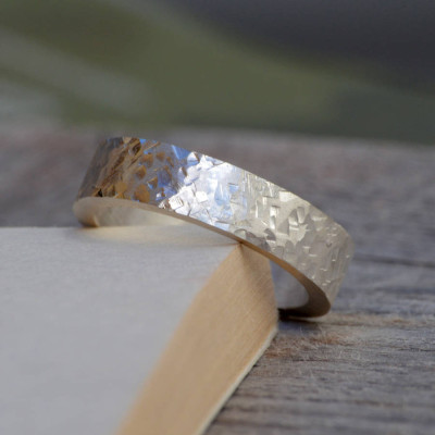 Personalized Textured Wedding Band In Sterling Silver
