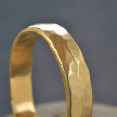 18ct  Gold Handmade Hammered Wedding Ring