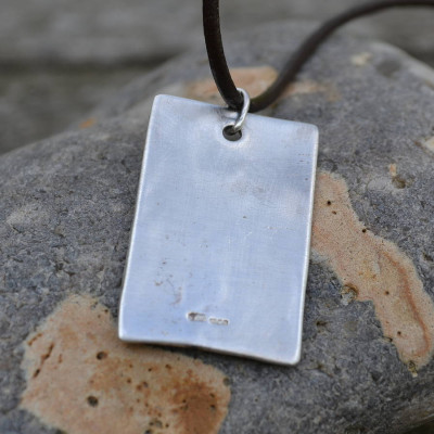 Handmade Silver Dog Tag Necklace