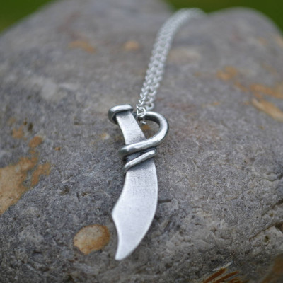 Handmade Silver Pirate Cutlass Necklace