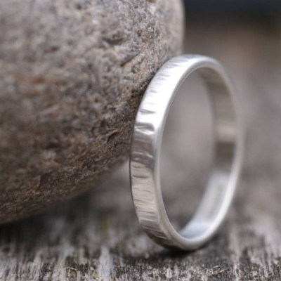 Handmade Silver Rippled Wedding Ring