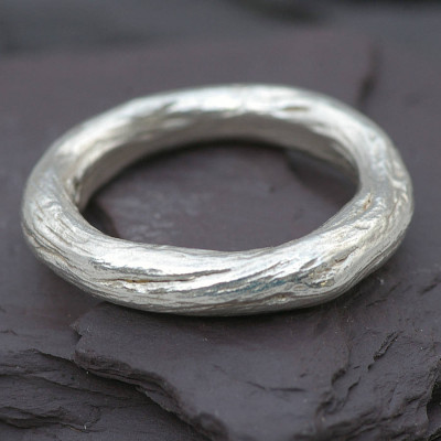 Gents Silver Rose Root Ring