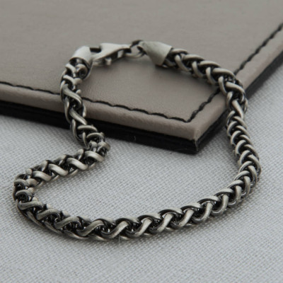 Heavy Sterling Silver Detailed Chain Necklace
