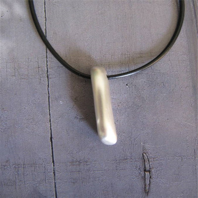 Long Heavy Silver Pendant