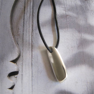 Long Heavy Silver Pendant