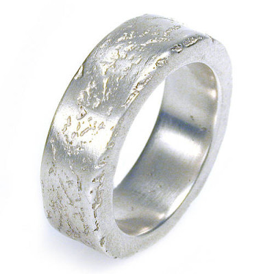 Medium Silver Concrete Ring