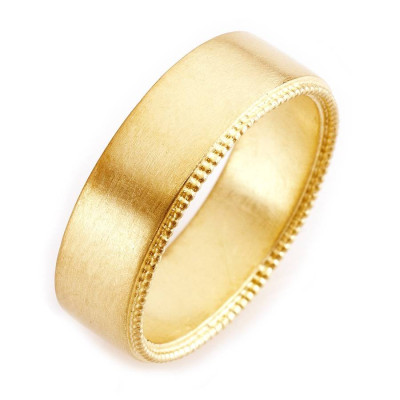 Mens Decorated Wedding Ring In 18ct Gold