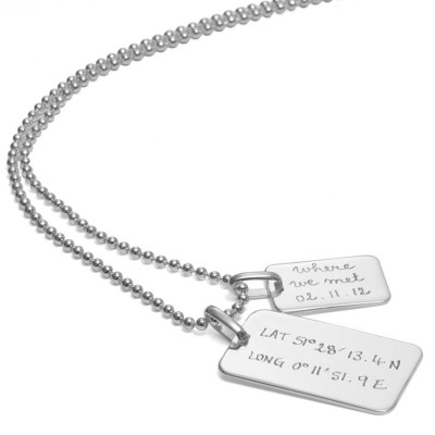 Mens Personalized Dog Tag Chain Necklace