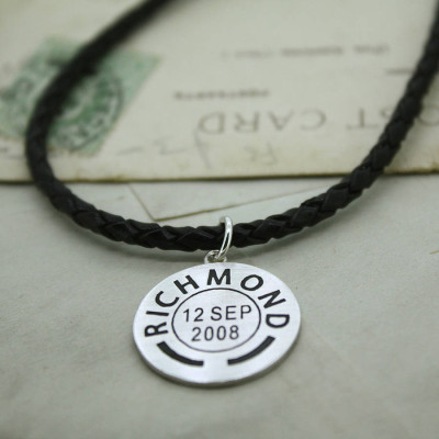 Mens Personalized Place And Date Pendant