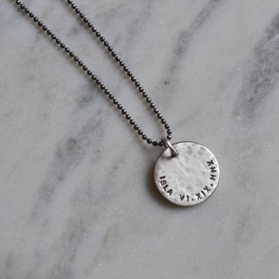 Mens Personalized Silver Pendant